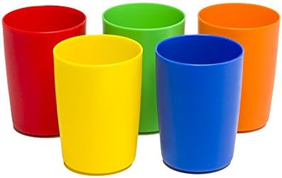 Greenco כוסות פלסטיק קטנות לילדים, 5 יח '| כוסות פעוטות, כוס כוסות, כוסות שתייה, כוסות חיצוניות, לשימוש